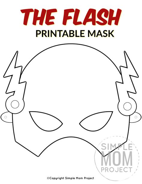 Flash Mask Template, The Flash Mask, Superhero Face Mask, Superhero Mask Template, Superhero Template, Flash Mask, Mask Template Printable, Flash Superhero, Coloring Mask