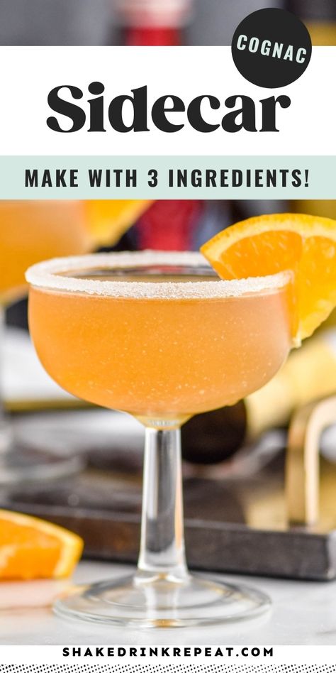 The Sidecar is a classic sour cocktail with a long history and well worth the hype. A complex cocktail that is all parts tart, dry, smooth, and warm. It is easy to make and features Cognac, orange liqueur, lemon juice, and some sugar for the rim of your glass.