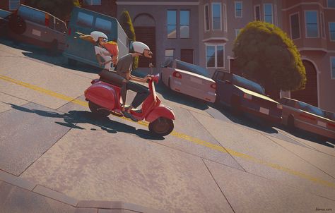 ArtStation - Summer isn't over yet!, Szymon Biernacki Spa Studio, Vis Dev, Environment Painting, Color Script, Scene Design, The Spa, Visual Development, Environment Design, 영감을 주는 캐릭터