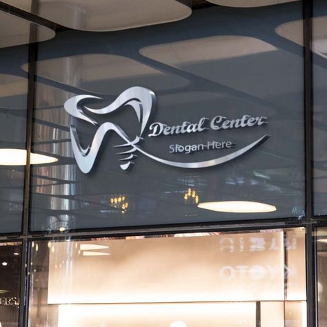 Dental Center Logo templates Logo Template Dental Clinic Sign Board Design, Dintest Clinic, Dental Logo Design Dentistry, Dentist Logo Ideas, Dental Clinic Logo Design, Dentist Logo Design, Dental Logo Design Ideas, Dental Interior, Dental Logo Dentists