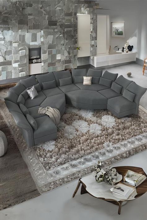 10-Seater U Shaped Sectional Couch with Big Corner Ottoman, High Back Modular Couches with Storage Chaise for Living Room Big Corner Sofa Living Room, Big Couches Living Room, Big Couches, Couches With Storage, Giant Couch, Big Corner Sofa, U Couch, Modular Couches, Corner Ottoman