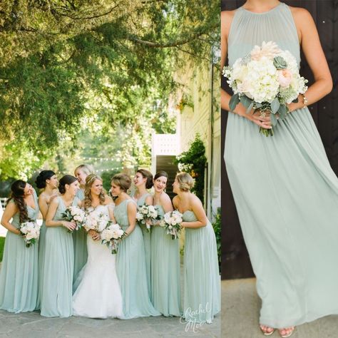 Wedding Mint Green, Hijau Mint, Mrs Hudson, Sage Wedding, Mint Wedding, Green Bridesmaid, Bridesmaid Style, Bridesmaids And Groomsmen, Dress Bridesmaid