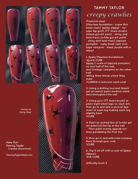 Nail Painting Tips, Halloween Toe Nails, Taylor Nails, Halloween Nail Art Tutorial, Nail Tech School, Tammy Taylor Nails, Crazy Nail Art, Tammy Taylor, Paint White