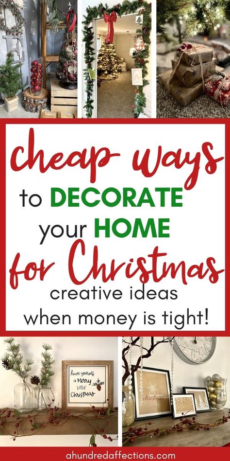 Rustic Country Christmas Decor, Decorated Christmas Trees Ideas, Frugal Christmas, Inexpensive Christmas, Christmas Homemade, Christmas Decorations Cheap, Christmas Decor Ideas Diy, Simple Christmas Decor, Cheap Christmas