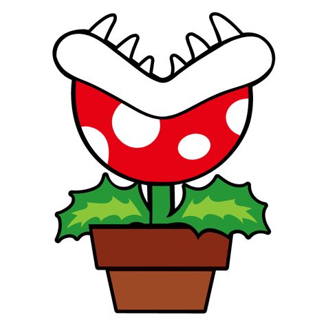 Super Mario Piranha Plant Sticker. #SuperMario #game #Plant #PiranhaPlant Mario Plant Tattoo, Mario Plant Drawing, Super Mario Plant, Mario Cricut, Piranha Plant Mario, Mario Plant, Super Mario Piranha Plant, Mario Piranha Plant, Super Mario Tattoo