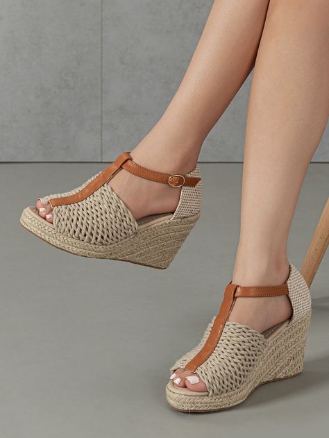 Shoes Shein, Shoes Crochet, Womens Espadrilles Wedges, Trendy Dress Outfits, Elegant Casual, Espadrille Wedge, Womens Wedges, Dream Shoes, Trendy Shoes