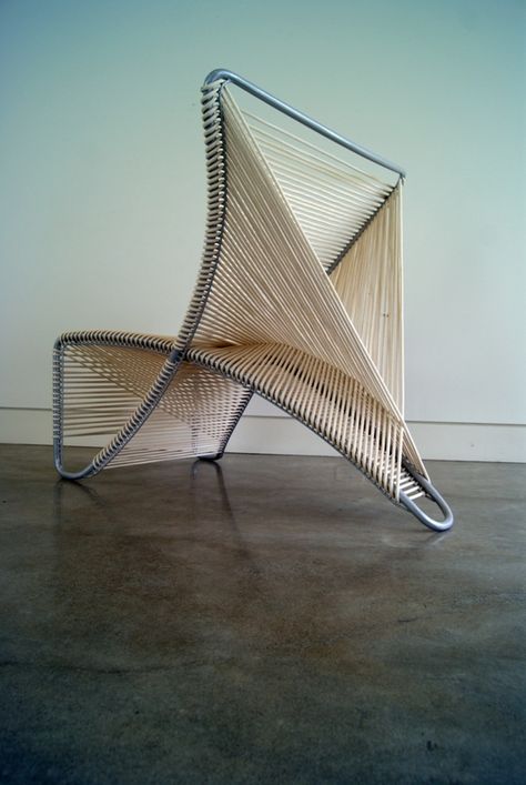 Weave Chair by Mariel Penner-Wilson at Coroflot.com Tensegrity Furniture, Weaved Chair, Weaving Furniture, Weave Furniture, Weave Chair, Rope Chair, Woven Chair, Woven Furniture, Creative Furniture