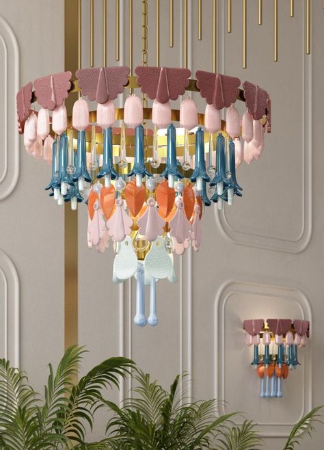 Seasons Chandelier 70 cm. Fall (US) Coloured Chandelier, Cool Chandeliers, Decorative Ceiling Lights, Furniture Details Design, Floral Room, Diy Chandelier, Chandelier Bedroom, Dream Design, Dream House Decor