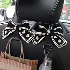 MAPLEROSE 2PCS Car Hook Purse Holder for Car Hooks for Purses and Bags Cute Car Seat Headrest Hooks for Car Purse Hook Hanger (2pcs Black) Temu Stuff, Car Hooks, Car Seat Headrest, Purse Hook, Girly Car, Purse Holder, Black And White Heart, Cute Car Accessories, Gift Wrapping Bows