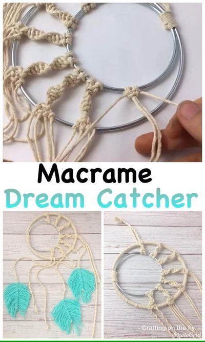 Easy Macrame Knots, Diy Dream Catcher Tutorial, Atrapasueños Diy, Making Dream Catchers, Macrame Dreamcatcher, Simpul Makrame, Dream Catcher Patterns, Dream Catcher Tutorial, Dream Catcher Decor