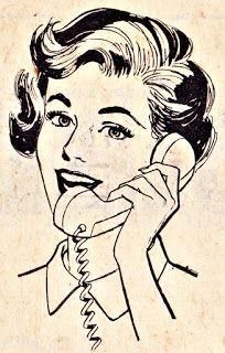 Vintage Lady Drawing, Vintage Telephone Illustration, Vintage Telephone Drawing, Phone Call Drawing, On The Phone Drawing, Vintage Illustration 50s, Phone Call Illustration, Vintage Lady Illustration, Calling Someone On The Phone