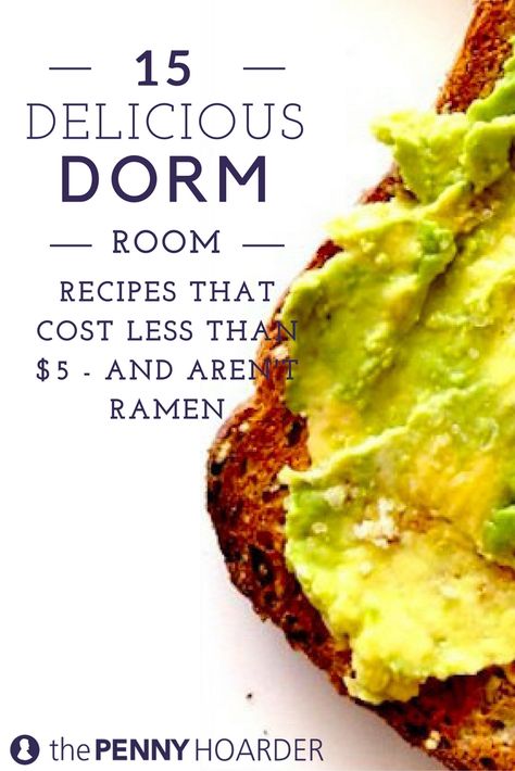 Dorm room cheap recipes College Dorm Food, Dorm Room Recipes, Dorm Room Cooking, Dorm Room Food, Dorm Cooking, Dorm Food, College Cooking, Healthy College, College Meals