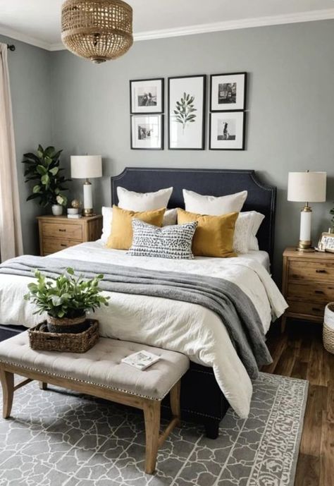 Lindy Robinson Stylish Guest Bedroom, Small Apartment Interior Design Modern Bedroom, Guest Bedroom Ideas Colorful, Oak Bedroom Ideas, Bold Bedroom Ideas, Bedroom Inspirations Master Cozy, Small Spare Bedroom Ideas, Spare Bedroom Ideas, Spare Bedroom Decor