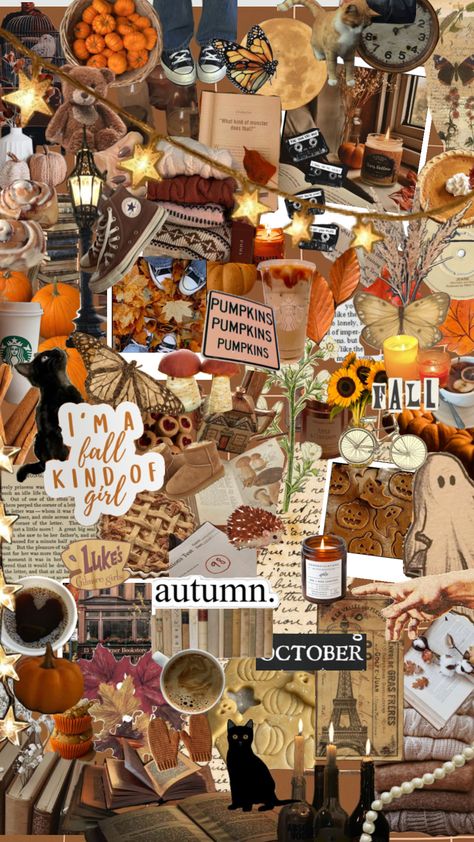 Autumn Wallapers Aesthetics, Disney November Wallpaper, Fall Lockscreen Aesthetic Collage, Fall Theme Lock Screen, Autum Aestethic Wallpaper, Cute Fall Wallpaper Aesthetic Simple, Phone Wallpaper Collage Aesthetic, Fall Astethic Wallpaper October, Cute Wallpapers For Fall