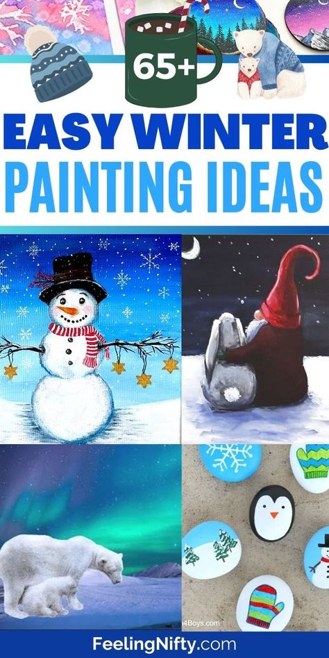 Easy Canvas Christmas Painting For Beginners, Christmas Canvas Tutorial, Christmas Small Painting Ideas, Santa Paintings Easy, Simple Holiday Painting Ideas, Acrylic Xmas Painting Ideas, New Years Painting Ideas For Kids, Easy Holiday Painting Ideas On Canvas, Winter Canvas Painting Ideas Kids