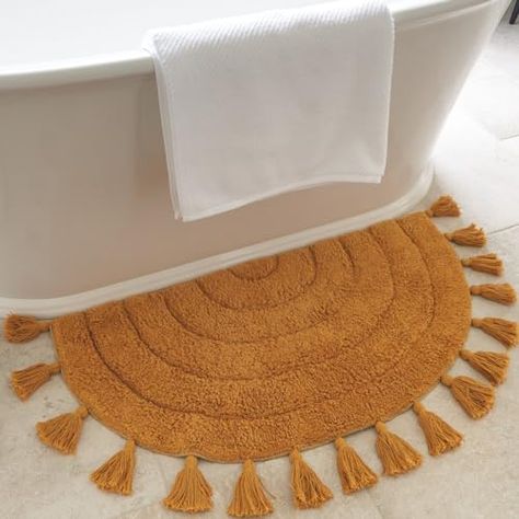 Boho Bathroom Rugs, Boho Bathroom Rug, Rug With Tassels, Boho Bath Mat, Bath Bedroom, Boho Bathroom Decor, Boho Bathroom, Bathroom Inspo, Bath Linens