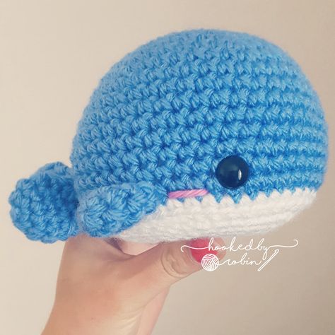 Amigurumi Crochet Whale Pattern Crochet Whale, Whale Pattern, Easy Crochet Animals, 4mm Crochet Hook, Pola Amigurumi, Crochet Animals Free Patterns, Crochet Amigurumi Free, Fun Crochet Projects, Crochet Animal Patterns