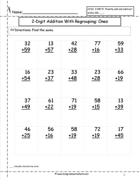 two digit addition with regrouping ones to tens place worksheet 2digit Addition With Regrouping, Two Digit Addition With Regrouping, Place Worksheet, Addition With Regrouping Worksheets, Two Digit Addition, Kindergarten Math Worksheets Addition, Addition With Regrouping, Math Fact Worksheets, Addition Worksheet