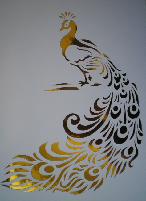 Bird Silhouette Art, Peacock Art, Pola Kristik, Pola Sulam, Bird Silhouette, Stencil Patterns, 수채화 그림, Scroll Saw Patterns, Paper Cut Art