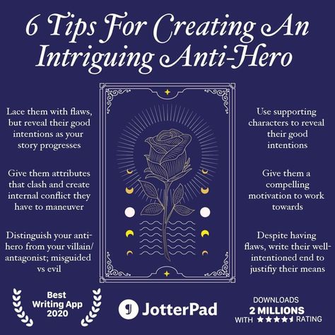 Anti Hero Writing, Jotterpad Writing Tips, Writing Club, Writing Inspiration Tips, Writing Plot, Writing Prompts For Writers, Writing Dialogue Prompts, Creative Writing Tips, Writing Motivation