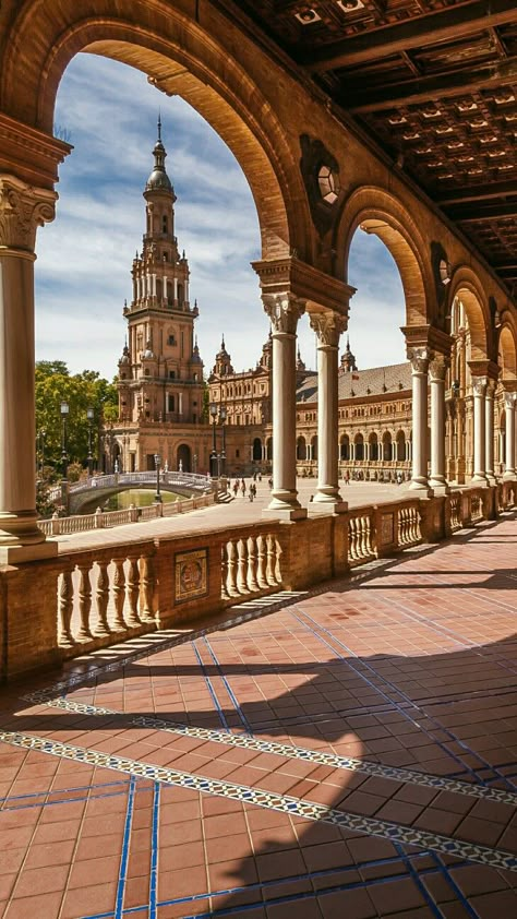 Andalusia Aesthetic, Sevilla Aesthetic, Seville Photography, Plaza De Espana Seville, Spain Cathedral, Spain Seville, Mediterranean Aesthetic, Spain Aesthetic, Sevilla Spain