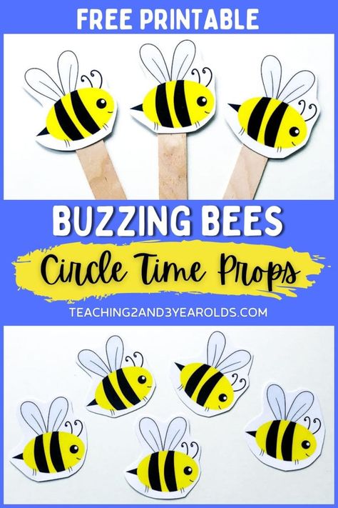 Add these bee theme circle time props to your bug theme this spring. Toddlers and preschoolers can hold their bee sticks while singing bee songs! #bees #bugs #insects #printable #props #circletime #music #literacy #toddler #preschool #teaching2and3yearolds Bee Songs, Circle Time Props, Circle Time Printables, Bee Games, Origami Paper Flowers, Bug Activities, Insects Preschool, Butterflies Activities, Bee Themed Classroom