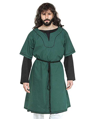 Medieval Renaissance Pirate Viking LARP Mens Costume Eustace Greek Tunic XXXLarge Greek Tunic, Medieval Tunic, Medieval Costume, Keyhole Neckline, Mens Costumes, Larp, Half Sleeves, Knee Length, Casual Dress