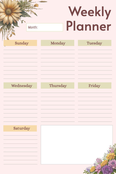 5 Day Weekly Planner Free Printable, Weekly Planner Template Free Printable, Cute Weekly Planner Template, Planner Template Free, Free Printable Weekly Calendar, Free Weekly Planner Templates, Free Weekly Planner, Best Weekly Planner, Bullet Journal Weekly Layout