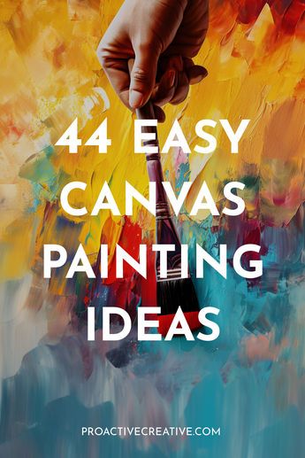 The easiest canvas painting ideas for total beginners - fun, simple subjects anyone can paint! Paint Your Own Canvas Ideas, Diy Acrylic Canvas Painting, Abstract Painting Beginners, Diy Abstract Art Painting, Easy Large Canvas Painting, How To Paint On Canvas For Beginners, How To Paint On Canvas, Easy Oil Painting Ideas For Beginners, Acrilic Paintings For Beginners