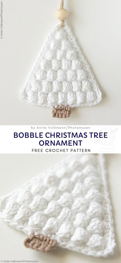 Quick And Easy Christmas Ornaments, Crochet Christmas Ornaments Free, Crochet Christmas Tree, Crochet Ornament Patterns, Crocheted Christmas, Amigurumi Minta, Easy Christmas Ornaments, Elegant Christmas Decor, Crochet Xmas