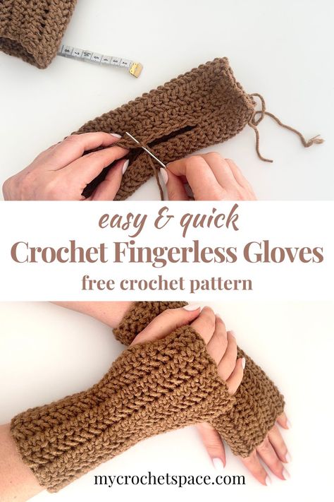 Cozy Up for Fall - Herringbone Crochet Fingerless Gloves Crochet Fingerless Gloves And Hat Free Pattern, Quick Crochet Fingerless Gloves, Crochet Wrist Warmer Pattern, Quick And Easy Crochet Fingerless Gloves, Crochet Finger Less Gloves Free Pattern, Free Crochet Hand Warmers Pattern, Fingerless Mitts Crochet, Crochet Wrist Warmers Free Pattern Easy, Simple Fingerless Gloves Crochet Pattern