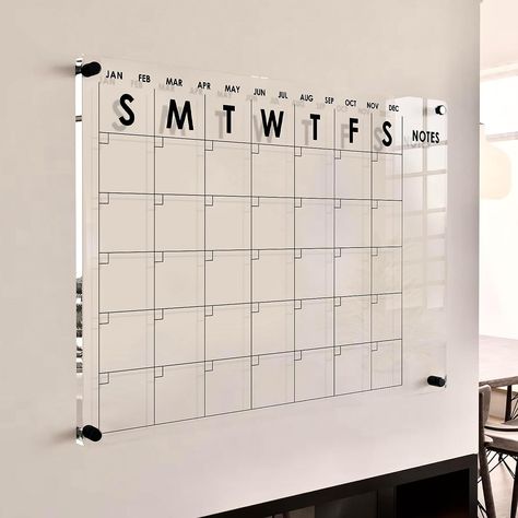 PRICES MAY VARY. 📏 【Dimensiosns 】 40' Wide X 26' Tall 📅【Modern Minimalistic Home Office Design 】Upgrade your home office calandar planner with the our premium clear acrylic dry erase calander now! This stylish and modern wall mount calendar features a minimalistic printed text and a seamless design that eliminates messy creases on outdated traditional whiteboards and heavy glass calendar. 🌈【100% Anti-Smudge Resistant】Enjoy our acrylic calendar for wall that's 100% anti-smudge writing surface Large Family Calendar Wall, Acrylic Calendar Ideas, Office Dry Erase Board Ideas, Modern Office Wall Decor, Healthcare Office Decor, Aesthetic Wall Calendar, Office Decor Workplace Women, Office Calendar Wall Ideas, White Board Calendar Ideas