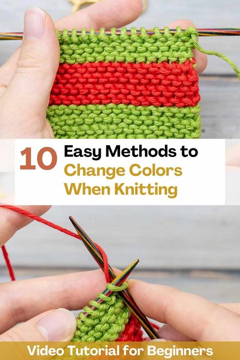 Thanks to this video tutorial you will be able to learn 10 techniques to change color when knitting. This tutorial is very detailed, going well beyond the standard techniques. The join method itself is only half the secret. How you knit on the first row or on the round after changing colors is equally important. It doesn't matter if you're knitting ribs or in the round, every time you change colors you often end up with bits or bleeds. The creator of this tutorial is going to give you a ... Joining Yarn Ends Knitting, Changing Yarn Colors Knitting, How To Change Yarn Colors In Knitting, Knitting Changing Colors, Changing Colours In Knitting, Change Colors Knitting, How To Switch Colors In Knitting, How To Change Colors In Knitting, Changing Colors In Knitting