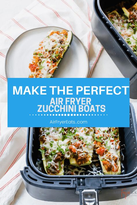 Zucchini Boats In Air Fryer, Zucchini Boats Air Fryer Recipes, Air Fryer Zucchini Boats, Pizza Boats, Air Fryer Zucchini, Zucchini Boat Recipes, Nourishing Food, Low Carb Vegetarian Recipes, Airfryer Recipes