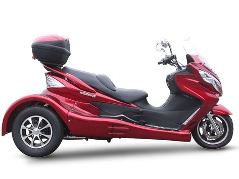 300cc, EFI, Water Cooled, Automatic with Reverse, Front/Rear Dual Disc Brake.www.icebearatv.com Mobility Walkers, Honda Scooters, Trike Scooter, Moped Scooter, Motorcycles And Scooter, Cb 750, Trike Motorcycle, Scooters For Sale, Boy Toys