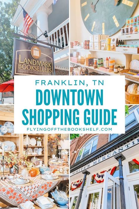 Love to shop on a trip? Then you'll love all the boutique shops in downtown Franklin, Tennessee! Here's a full guide to gift shops, clothing boutiques, and more! Franklin Tennessee Christmas, Downtown Franklin Tn, Downtown Knoxville Tennessee, Nashville Attractions, Nashville Travel Guide, Tennessee Christmas, Nashville Travel, Planning Trips, Tennessee Nashville