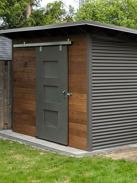 Shed Galleries Shed Backyard, Sheds Ideas Backyard, Small Shed, Backyard Escape, Wooden Shed, Pool Shed, Backyard Storage Sheds, Eksterior Modern, Modern Shed