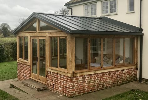 Timber Frame Orangery, Timber Conservatory Ideas, Timber Frame Conservatory, Wooden Conservatory, Modern Conservatory Ideas, Timber Conservatory, Wooden Extension, Sunroom Extension, Orchard Ideas