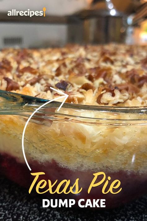 Texas Cobbler Dump Cake, Dump Cake Desserts, Best Dump Cake Recipes 4 Ingredients, Dump Cake With Brownies, Dump Cake Recipes White Cake, Dolly Parton Dump Cake, Texas Dump Pie, Texas Bbq Desserts, Holiday Dump Cake Recipes