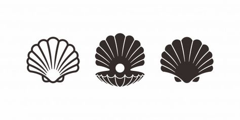 Collection of pearl shell logo or icon d... | Free Vector #Freepik #freevector #logo #design #icon #template Shell Icon, Shell Graphic, Shell Logo, Paper Bag Design, Pearl Logo, Small Icons, Restaurant Logo, Pearl Design, Pearl Shell