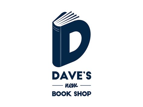 Dave's new book shop Logo illustration typography design artdirection book logo logodesign Book Store Logo Design Ideas, Publishing Logo Design, Book Shop Logo Design, Book Logo Design Ideas Graphics, Books Logo Design, Book Logo Design Icons, Logo Book Design, Book Logo Ideas, Reading Logo Design