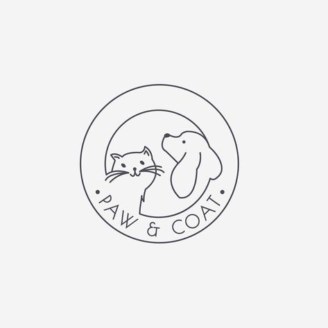 Need a logo like this? I can create for you :) Paw & Coat 🐱🐾🐶 Pet products logo design 📌sold📌 #pet #cat #dog #animallovers #paw #petproducts #simple #simplelogo #whimsical #cute #minimal… Pet Cafe Logo, Pet Photography Logo, Wedding Initials Logo Design, Pet Sitting Logo, Podcast Logos, Dog Logos, Animal Shelter Design, Cat Logos, Pet Care Logo