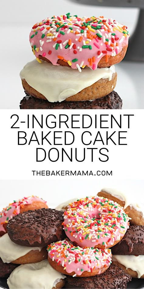 Cake Mix Donuts Recipe, Cake Mix Donuts, Doughnut Recipe Easy, Cake Donuts Recipe, Easy Donut Recipe, Donuts Donuts, Homemade Donuts Recipe, Easy Donuts, Baked Cake