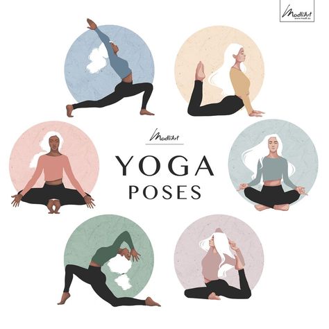 Yoga poses - Illustration Yoga Cover Photo, Person Meditating Drawing, Drawing For Magazine, Meditation Pose Drawing, Yoga Pose Illustration, Picture Book Cover, Mindful Thinking, Spiritual Girl, Yoga Artwork