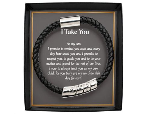 Future Stepson Wedding Gifts from Bride. Bonus Son Bracelet Gift at Wedding from Stepmom. Vows for Stepchildren. Stepkids Gift for Wedding Meaningful Dad Gifts, You're My Everything, Dad Bracelet, First Time Dad Gifts, Christmas Gifts For Brother, Birthday Gifts For Brother, Nephew Gifts, Godfather Gifts, Nephew Birthday