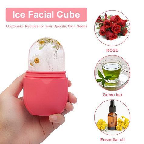 Ice Roller for Face and Eye, Silicone Ice Mold Face Massage, Facial Beauty Ice Roller Skin Care Tools, Face Ice Roller Skin Care Kit,Remove Fine Lines,Shrink Pores (Pink,2.6 x 2.1 x 4.9 Inch) Face Ice Roller, Roller Skin Care, Ice Roller For Face, Ice Facial, Roller For Face, Silicone Ice Molds, Serious Skin Care, Ice Roller, Ice Molds