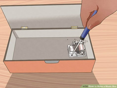 Diy Music Box Ideas, Wooden Box Ideas, How To Make A Music Box Diy, How To Make A Jewelry Box Diy, Homemade Jewelry Box Ideas, Diy Wooden Box, Music Boxes, Diy Jewelry Box Ideas, Diy Music Box With Ballerina