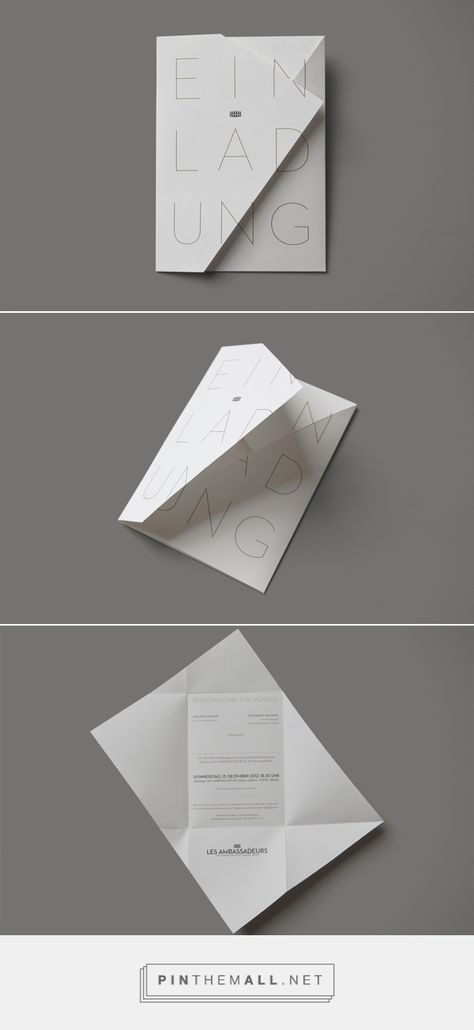 LES AMBASSADEURS, opening invitation on Behance Brochure Folds, Dm Design, Folding Origami, Leaflet Design, Folder Design, 카드 디자인, Up Book, Paper Folding, Brochure Design