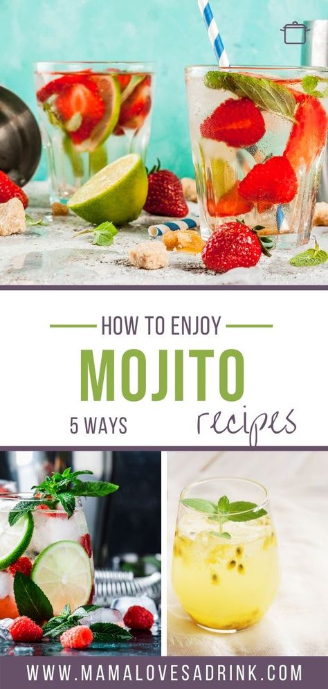 Mojito Variations, Mocktail Mojito, Summer Mojito, Dinner Party Drinks, Easy Mojito Recipe, Mojito Recipes, Mojito Recipe Classic, Passion Fruit Mojito, Classic Mojito