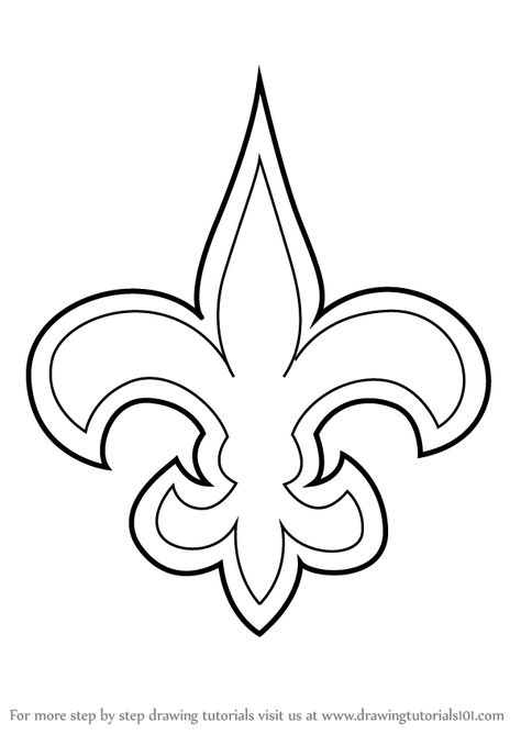 to Draw New Orleans Saints Logo ... Louisiana Drawings, Saints Symbol Tattoo, New Orleans Sketch, Saints Symbol, New Orleans Tattoo, Cross With Wings Tattoo, Saint Tattoo, Drawings With Meaning, Cajun French